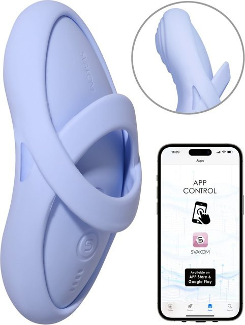 Fingervibrator Echo 2 von Svakom mit Wärmefunktion in Blau - Bild 1