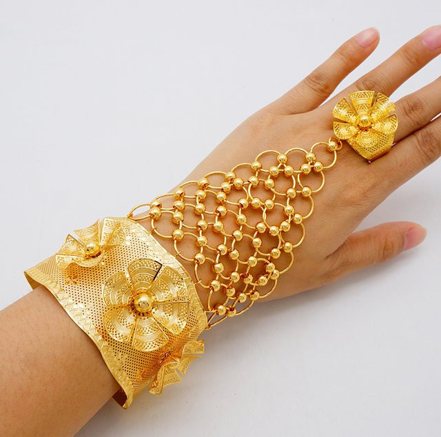 GDJWRI Armreif mit Ring, Gold, Damen - Bild 1