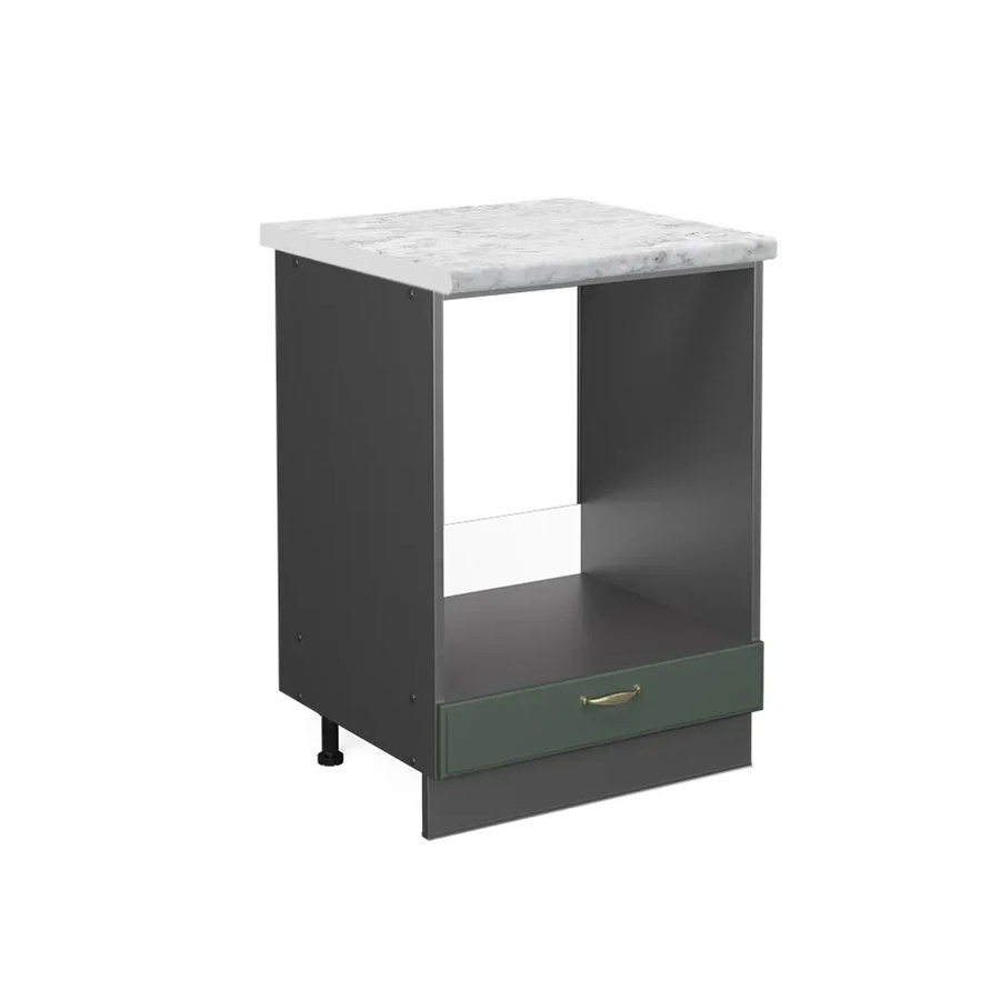 Vicco Herdbauschrank Fame-Line Landhaus Stil in Grün-Gold und Anthrazit mit Marmor-Optik, Breite: 60 cm, Höhe: 82 cm, Tiefe: 60 cm - Bild 2