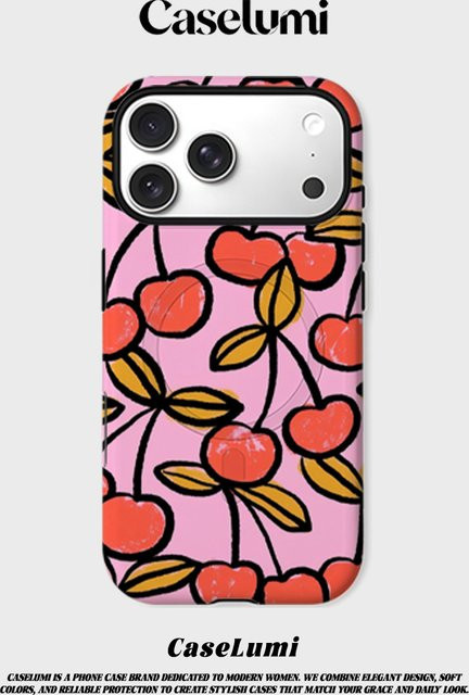 CaseLumi Matte Bumper Schutzhülle für iPhone 13 bis 17 Pro Max mit MagSafe Kompatibilität in C-Cherry Pop - Bild 1