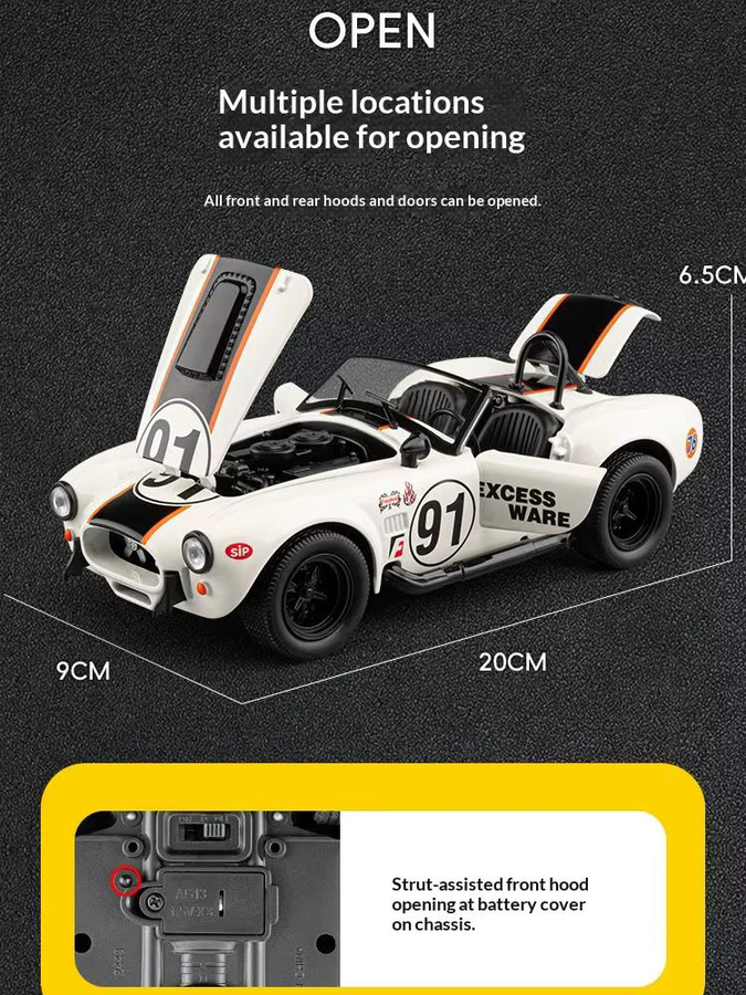 Maisto Shelby Cobra Replikat, Automodell, 1:24, Metall, Orange - Bild 6