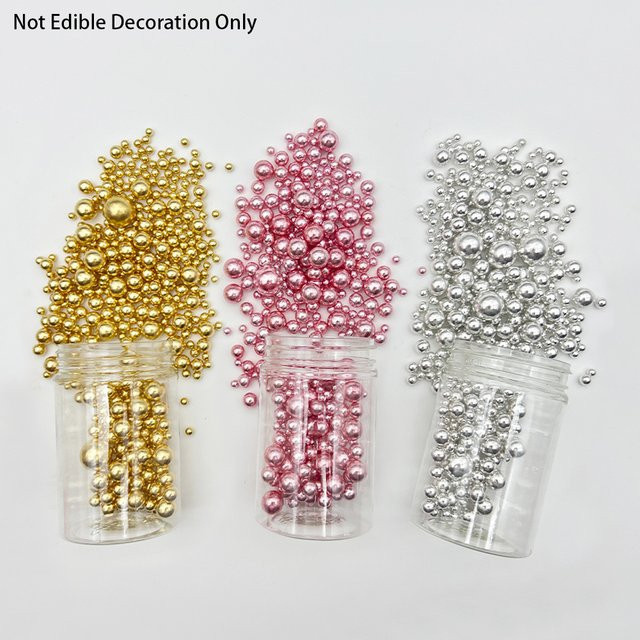 Goldene Silberne und Roségold Perlen Kuchendekoration als Backdekoration, 85 g - Bild 1