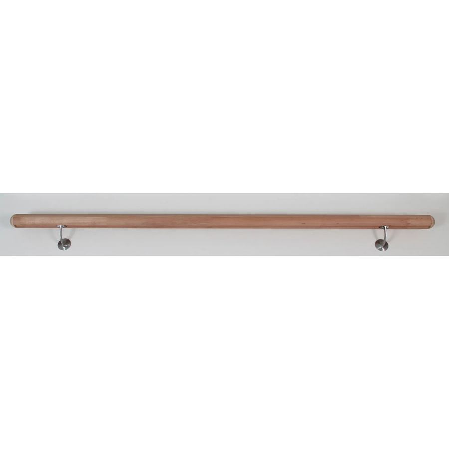 Handlauf Komplettset dieda aus Buche Massivholz in Braun, rund, Durchmesser: 5,2 cm, Länge: 200 cm, inklusive Halterungen - Bild 2