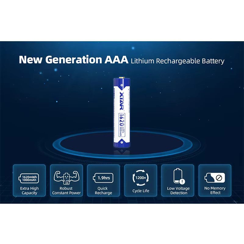 XTAR AAA Lithium-Batterie 1,5V mit 1000mAh Kapazität in Blau - Bild 3