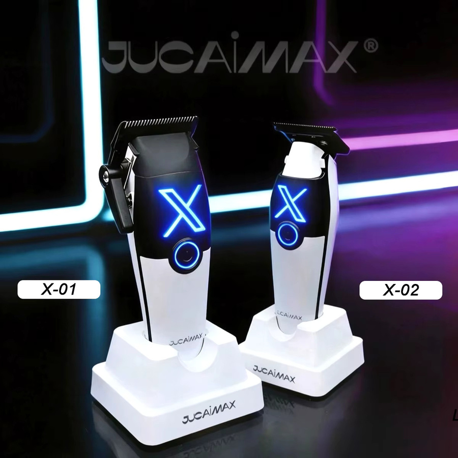 JUCAI X-01 X-02 Professionelles Haarschneidemaschinen-Set für Männer mit DLC-Klinge, 8000RPM bürstlosem Motor und Ladestation, Farbe: Weiß - Bild 5