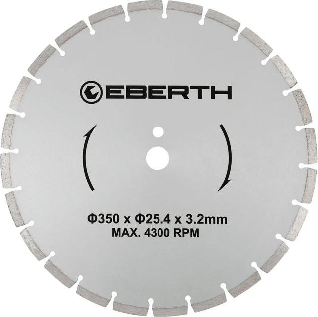 Eberth Diamanttrennscheibe für Stein, Beton und Fliesen, Farbe: Silber, Durchmesser: 350 mm, Bohrung: 25,4 mm, Stärke: 3,0 mm - Bild 1