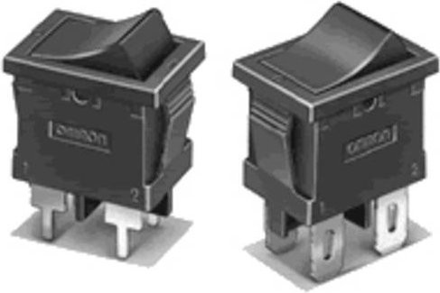 Omron Wippschalter A8L-21-15N2 in Schwarz, 2 x Ein/Aus, rastend, 250 V/AC, 10A, IP40 - Bild 1