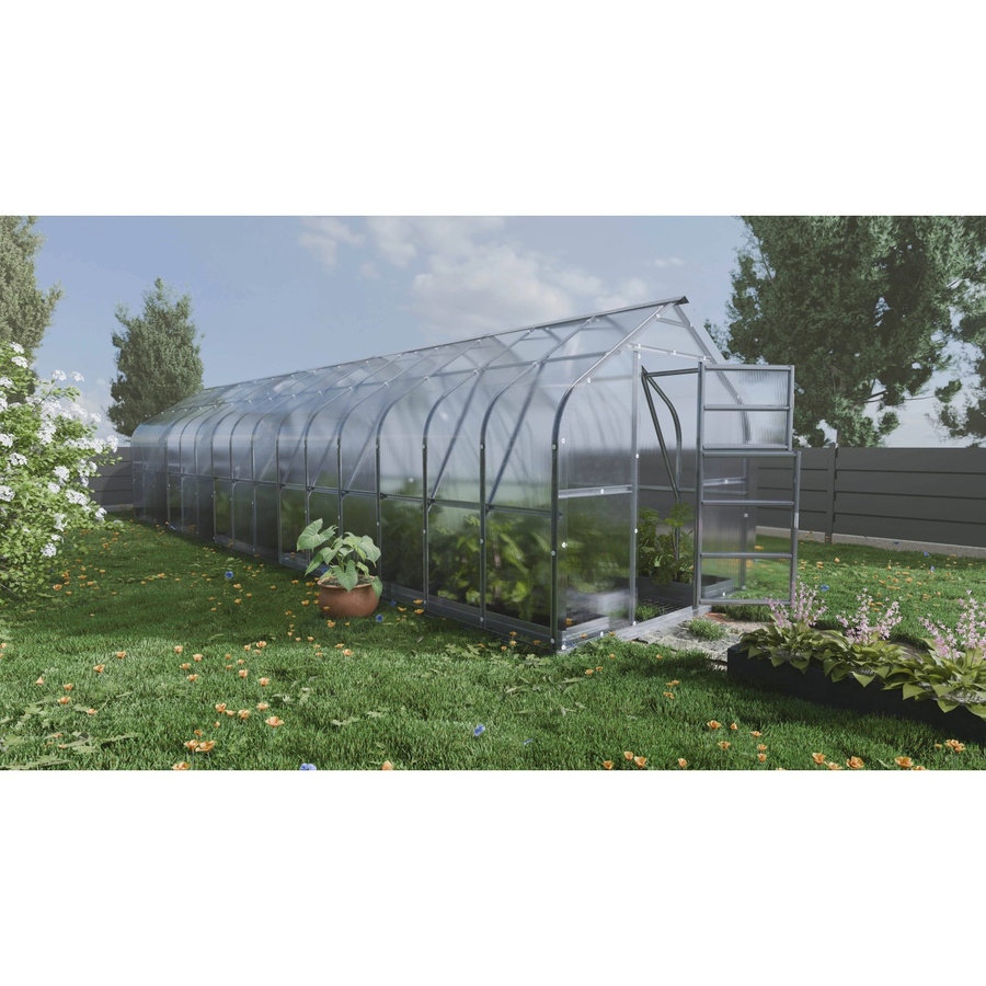 Klasika Gewächshaus Standard mit 30m2 Fläche, B/T/H: 12 x 2,5 x 2,5 m, transparente 4 mm Polycarbonatabdeckung und 6 Dachfenstern - Bild 2