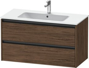 Duravit Waschtischunterschrank Ketho.2 in Nussbaum dunkel, wandhängend mit 2 Schubladen, B/T/H: 101 x 48 x 55 cm - Bild 1