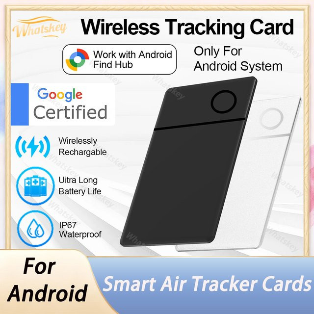 Peocke Smart Card Tracker Drahtlos und Wiederaufladbar mit Sprachortung für Google Find My Device und Android, Schwarz oder Weiß - Bild 1