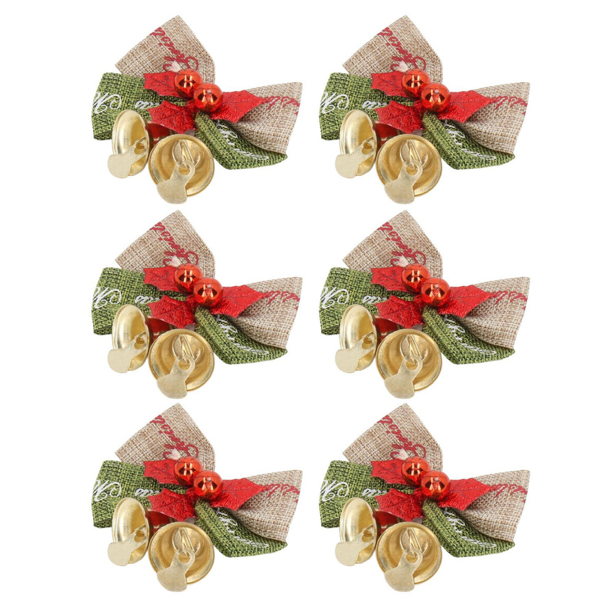 50 Stück Mini-Schleifen-Glocken aus Metall von shoemst in Rot, Grün und Multicolor für Weihnachten - Bild 2