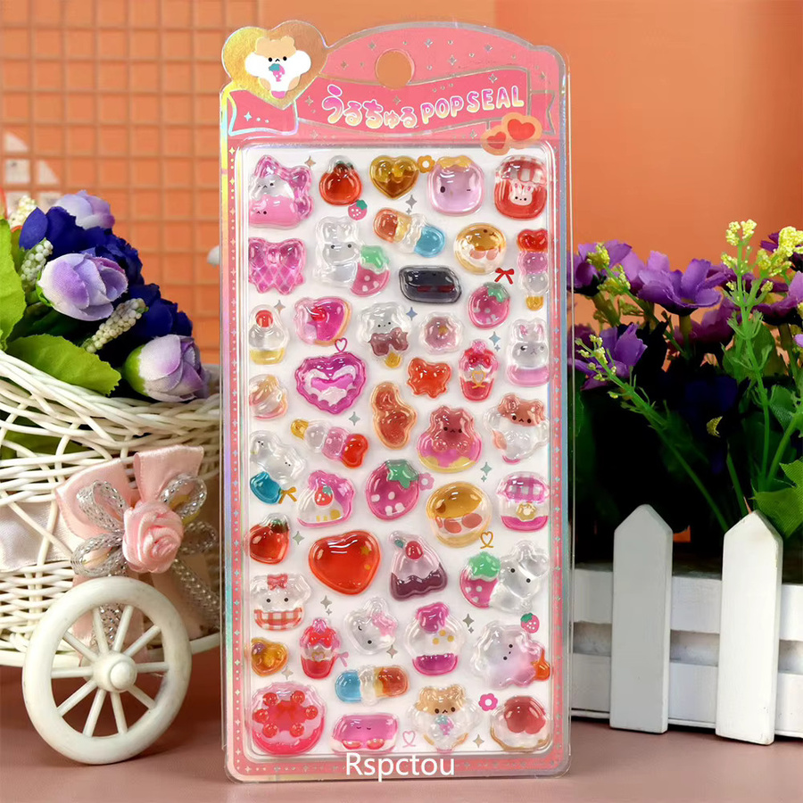 Rspctou Kawaii Süße Cartoon-Tiere 3D-Relief-Aufkleber, multicolor, resin - Bild 2