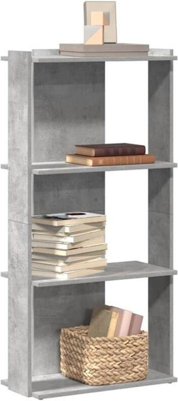 Vidaxl Bücherregal Industrial mit 3 Böden aus Holzwerkstoff in Grau, B: 60 cm, T: 30 cm, H: 120 cm - Bild 1