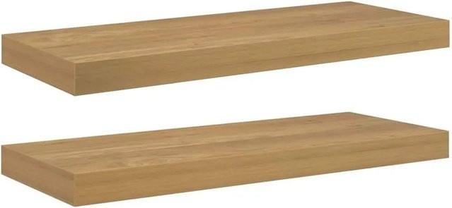 vidaXL Wandregal Set aus Holzwerkstoff in Braun, 2 Stück, B/H/T: 50 x 4 x 23 cm - Bild 1