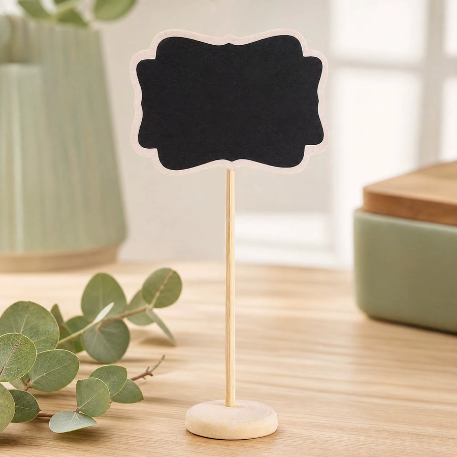 ZQCXLD Mini Holztafel als Kreidetafel für Hochzeit und Party, Schwarz, Rechteckig - Bild 3