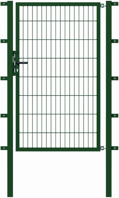 Metallzaun Einzeltor für Doppelstabmatten aus Stahl in Grün zum Einbetonieren, Breite: 160 cm, Höhe: 200 cm - Bild 1