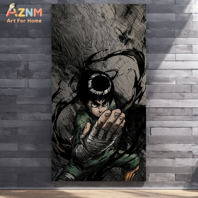 Kayou Naruto Rock Lee Leinwand-Wandkunstdruck im Sketch Style, mehrfarbig, ungerahmt - Bild 1
