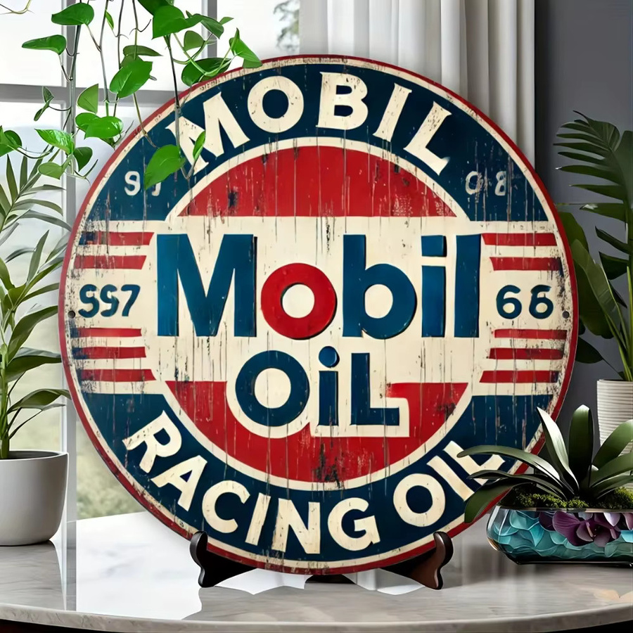 Mobil Racing Vintage Sign Set im Distressed-Look für deine Garage und Wandgestaltung - Bild 4