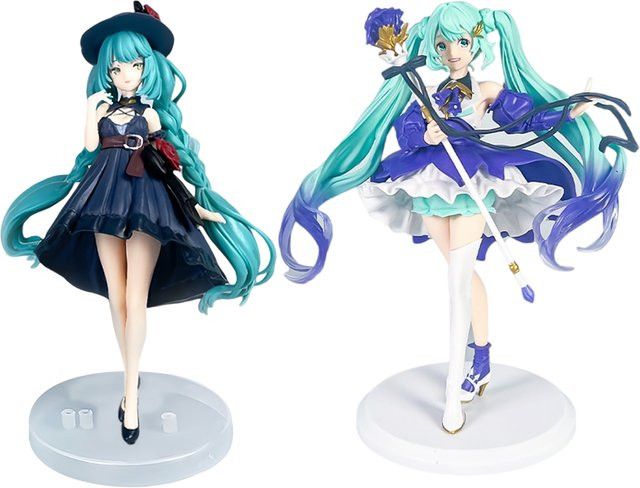 2er-Set Anime Figur Hatsune Miku aus PVC als Sammelmodell für deinen Schreibtisch, Höhe: 20-22 cm - Bild 1