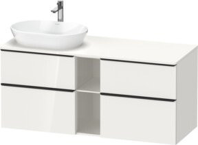 Duravit Waschtischunterschrank D-Neo in Weiß Hochglanz, Breite: 140 cm, Tiefe: 55 cm, Höhe: 66,4 cm - Bild 1
