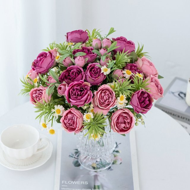 Künstliche Pfingstrosen in Pink für deine Tischdekoration und Hochzeitsarrangements - Bild 1