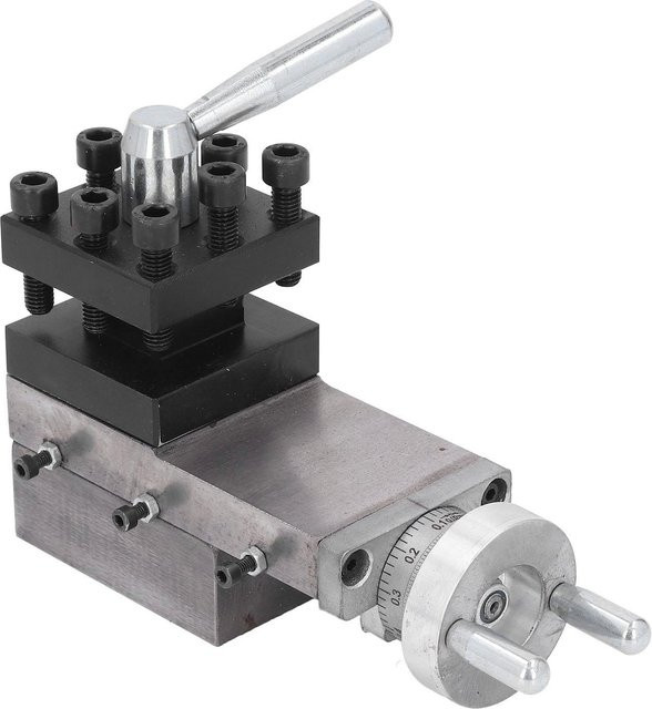 Nensit Mini Drehbank Werkzeughalter mit Schraubstock Klemme in Silber, quadratischer Schlitten für MX 210 WM 210 8x16 220x400 220x600 220x750, Breite: 6 cm, Breite: 6 cm - Bild 1