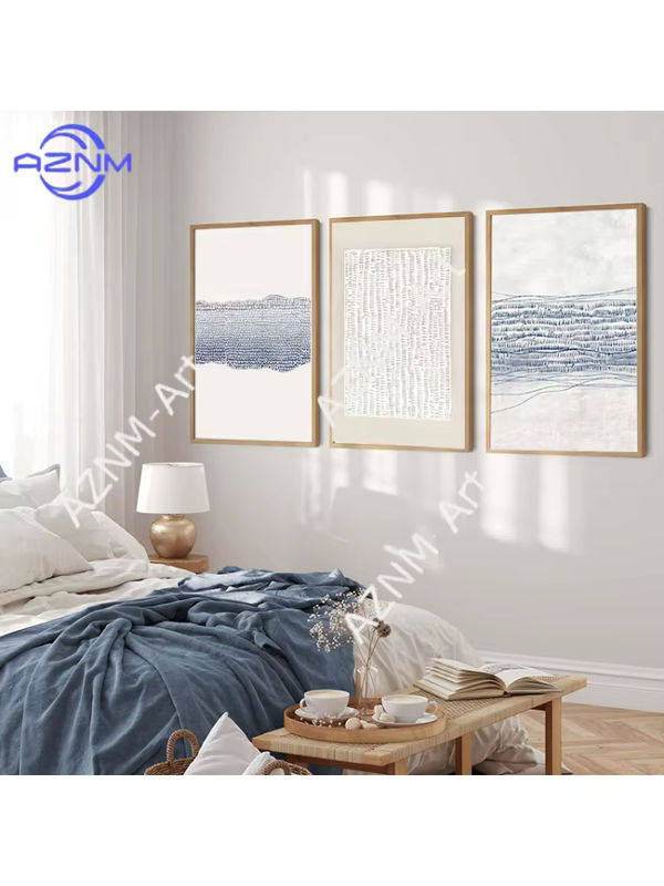 3er-Set abstrakte Illustrationsposter von AZNM in Weiß, minimalistische geometrische Leinwanddrucke für deine Wanddekoration - Bild 3