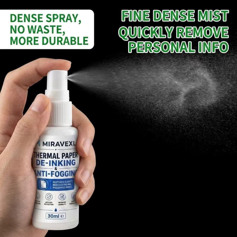 Datenschutz-Thermo-Beleglöschspray zur sofortigen Tintenentfernung für Thermopapier-Etiketten und Belege in Weiß - Bild 4