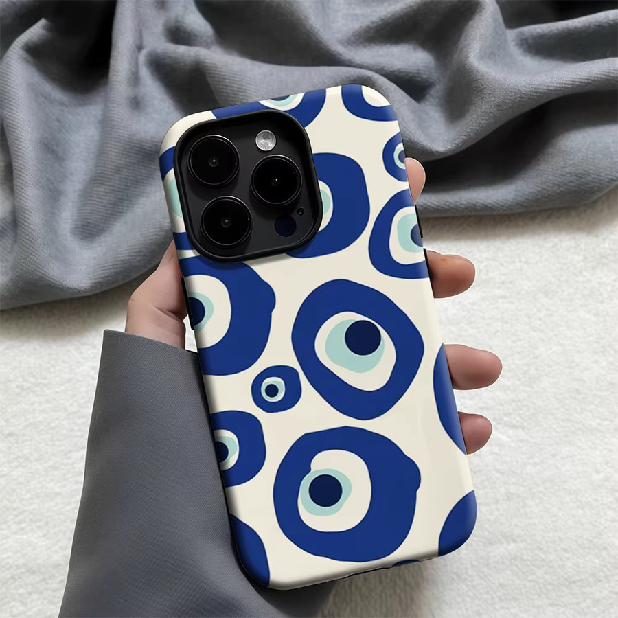 Blue Eye Dot Handyhülle für iPhone 17 16 15 14 13 Pro Max Plus, robuste doppelschichtige Hülle mit Magnetfunktion, Blau - Bild 3