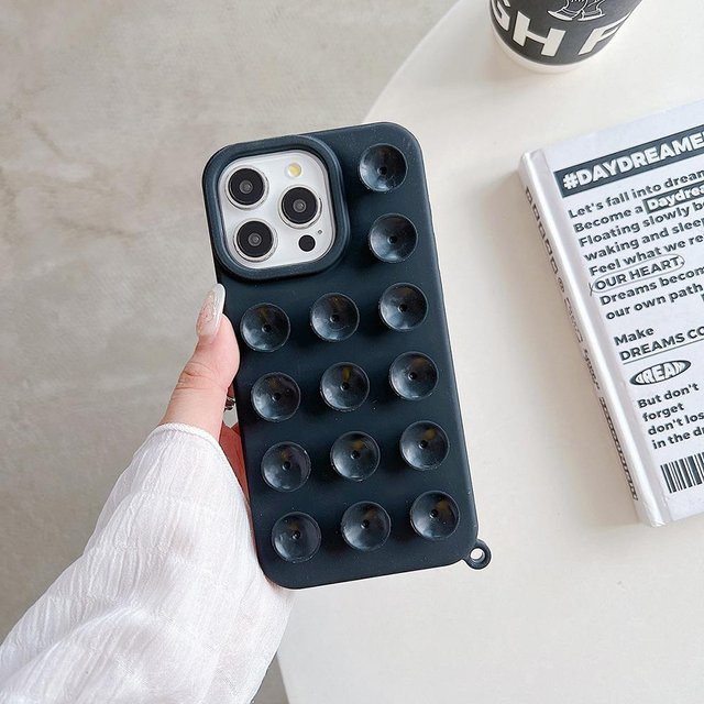 TUNEDEE Silikon Handyhülle mit Saugnapf für iPhone 11 bis 16 Pro Max, rutschfest und stoßfest, Multicolor - Bild 1
