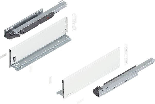 Blum Legrabox Pure Set Schubladenauszug Tip-On Vollauszug Seidenweiß 1 Paar Tiefe: 450 mm - Bild 1
