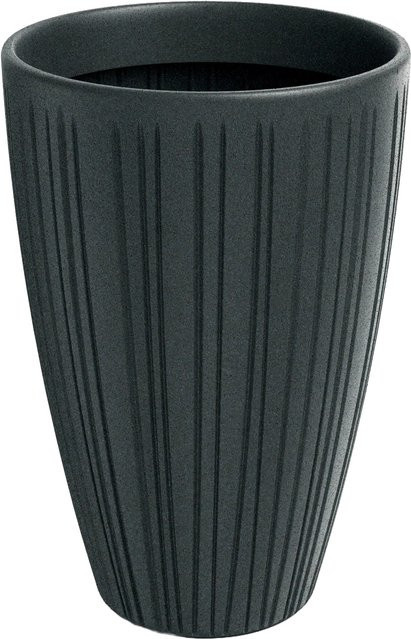 Prosperplast Blumentopf Fero Hoch in Blau-Grau mit Rippenstruktur, Höhe: 50 cm, Durchmesser: 35 cm - Bild 1