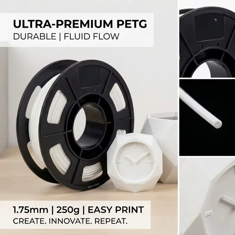 MANLANG PETG Filament 1,75 mm für FDM 3D-Drucker in Schwarz und Weiß, 250 g - Bild 2