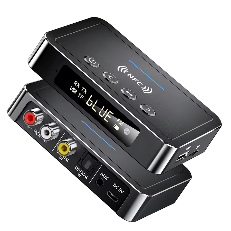 Kebidumei Bluetooth 6.0 Empfänger und Sender in Schwarz mit AUX 3,5mm, RCA, Optisch und Koaxial für TV, Auto und Lautsprecher - Bild 7