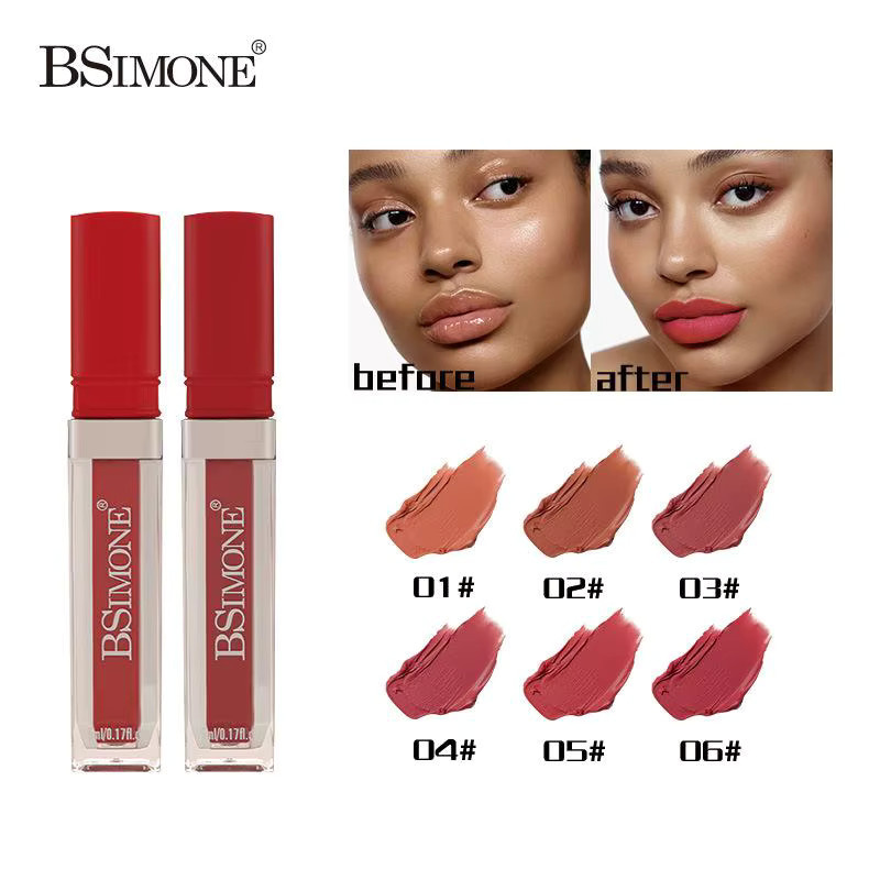BSIMONE Matte Lip Gloss, flüssiger Lippenstift, rote Farbtöne - Bild 4