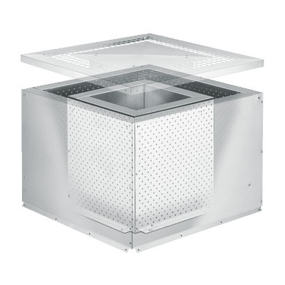 Helios HSDV 315 Haubenschalldämpfer mit vertikalem Luftaustritt in Silber aus Aluminium - Bild 2
