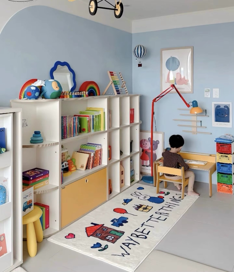 VIKAMA Kinderteppich mit Cartoon-Alphabet in Mehrfarbig, maschinenwaschbarer Spielteppich für das Kinderzimmer - Bild 2