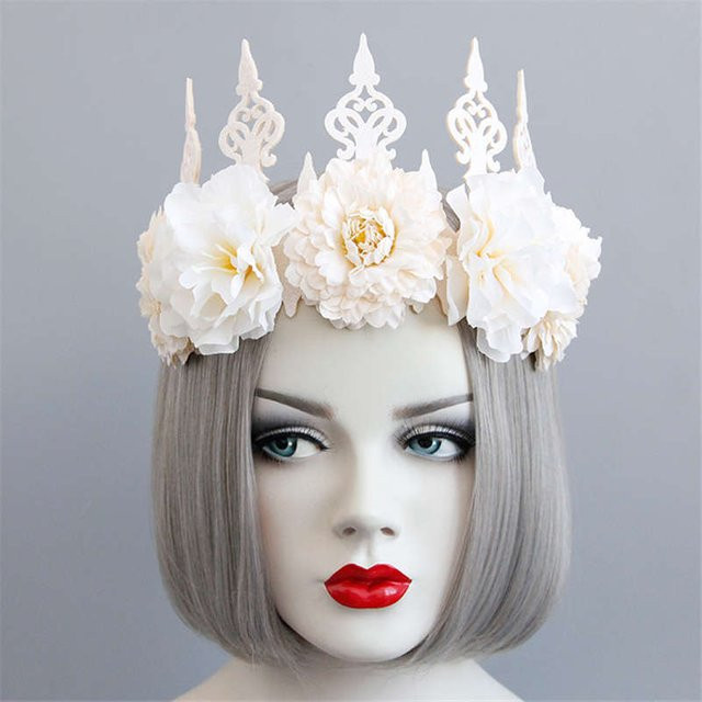 Diadem Rote Rose Blume, Weiß, Damen, Hochzeit - Bild 1