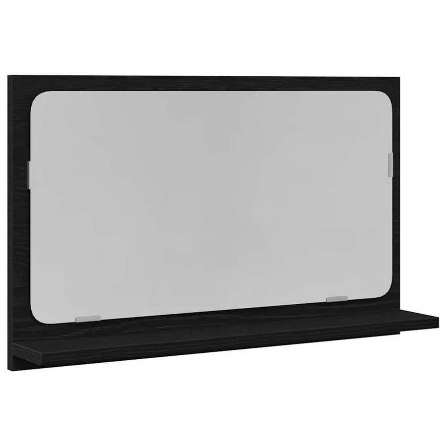 vidaXL Spiegelablage mit Regal in Schwarz Eichen-Optik, B/T/H: 60 x 10,5 x 37 cm - Bild 2