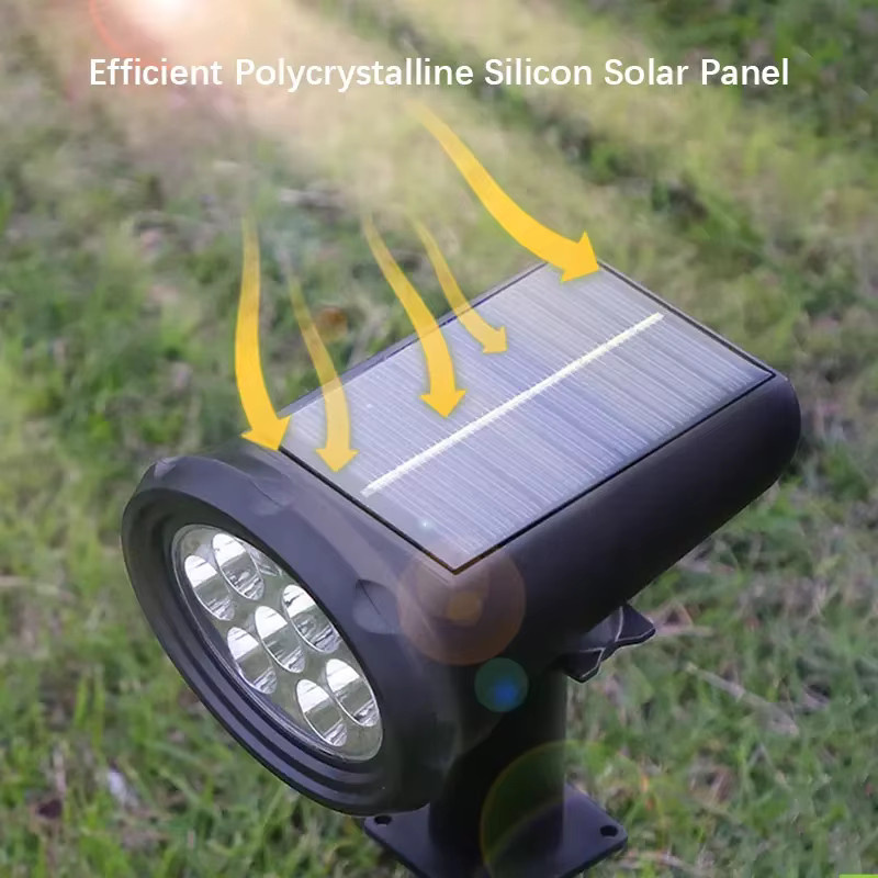 SHENZHITECH Solar-Spotlicht als dimmbare Bodenleuchte in Schwarz für Garten und Landschaftsbeleuchtung - Bild 2