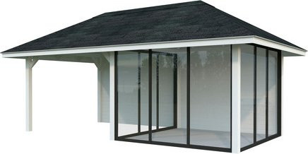 PALMAKO Pavillon Bianca aus Fichtenholz in Weiss, B/T/H: 672 x 384 x 319 cm - Bild 1