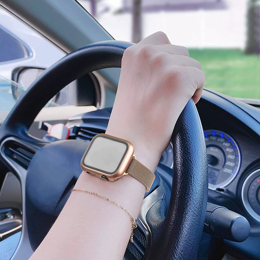 Armband für Apple Watch, Edelstahl, Roségold, Unisex - Bild 5