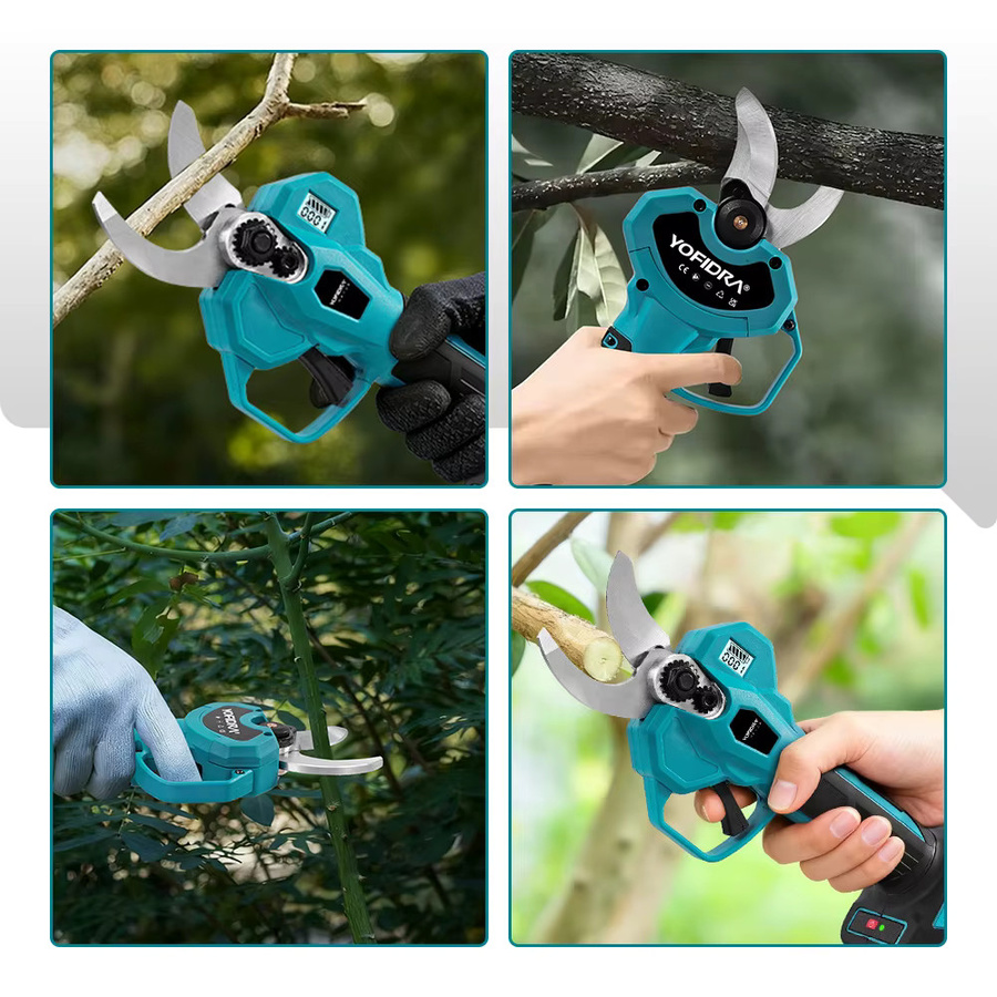 YOFIDRA bürstenlose elektrische Gartenschere mit 32 mm Schneidkapazität, kabellose Obstbaumschere mit 2 Gängen für Makita 21 V Akku-Pins - Bild 5