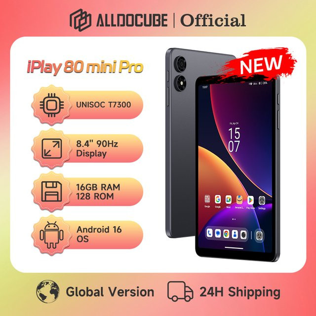 Alldocube iPlay 80 mini Pro Tablet Schwarz 8,4 Zoll 90Hz UNISOC T7300 16GB RAM 128GB ROM Android 4G LTE - Bild 1