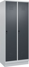 C+P Spind Classic PLUS Spind mit Sockel, 2 Abteile, Grau/Anthrazit, H x B x T: 195 x 80 x 50 cm - Bild 1