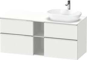 Duravit Waschtischunterschrank D-Neo in Weiß Hochglanz, Wandmontage mit Schubladen und offenen Regalfächern, B/T/H: 140 x 55 x 66,4 cm - Bild 1