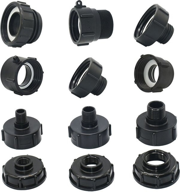 GHHWL IBC-Tankadapter S60 x 1/2 Zoll Schwarz für 1000 Liter IBC-Tanks - Bild 1