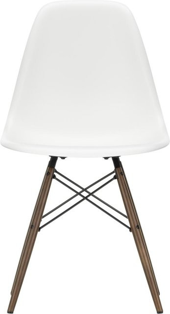 Vitra DSW Eames Plastic Side Chair in Weiß mit Holzgestell und mattem Kunststoff - Bild 1