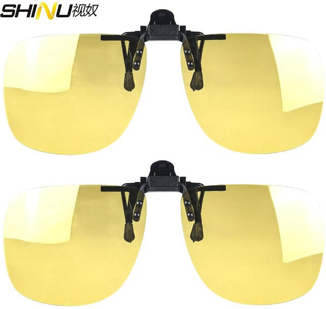 Freedom Outdoors Sonnenbrillen-Clips, rechteckig, Kunststoff, randlos, Herren, beige, gelb - Bild 1