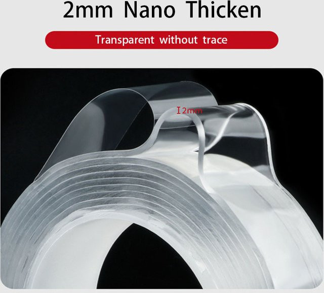3M Nano-Klebeband doppelseitig transparent, 2 mm Dicke, wasserdicht und extra starkes Klebeband für Heimwerker-Projekte - Bild 1